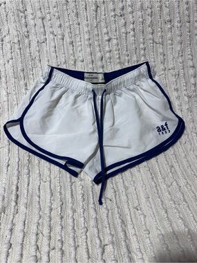 Abercrombie Kids Girls Running Shorts White Navy Size L